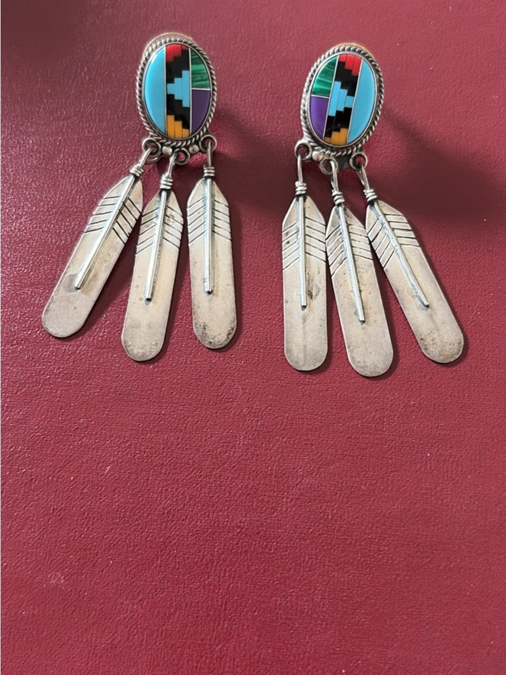Vintage Navajo sterling silver earrings